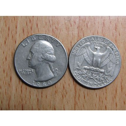 1980p USA Washington $1/4 Quarter Coin