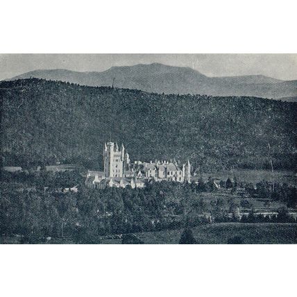 Balmoral From River Dee Balmoral Lochnagar Scotland 1900 Antique Print Picture