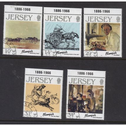 JERSEY SG397-401 1986 EDMUND BLAMPIED BIRTH CENTENARY, Artist ~ FINE USED