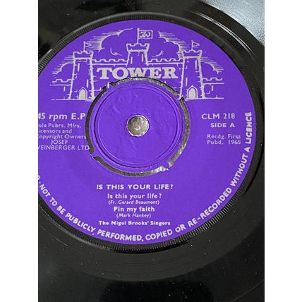 45 rpm 7” Vinyl IS THIS YOUR LIFE? 20th Century Church Light Music Group