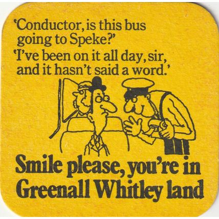 BEER MAT - GREENALL WHITLEY BREWERY - SMILE PLEASE - (Cat No 262) - (1973)