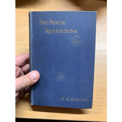 1920 "FIVE MINUTE RECITATIONS IN POEMS & PROSE" ANTIQUE HARDBACK BOOK (P3)
