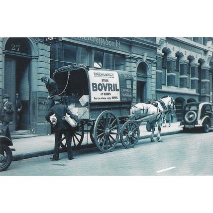 Postcard LMS Railway Delivery Wagon Horse Drawn Hulton Bovril - Nostalgia