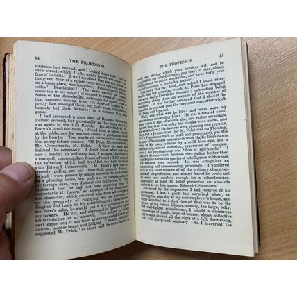 1906 CHARLOTTE BRONTE THE PROFESSOR & BRONTE POEM FICTION FAUX LEATHER BOOK (P3)