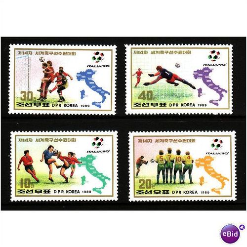 KOREA 1989 WORLD CUP FOOTBALL SG 2924/2927 SET 4 VALS U/M MINT