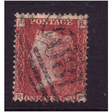 GREAT BRITAIN 1858-79 QV SG44 1d RED BROWN PLATE 111 LETTERED RF USED