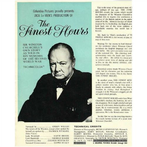 THE FINEST HOURS Sir Winston Churchill Synopsis