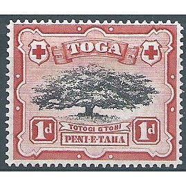Tonga 1942 SG75 1d Black & Scarlet Mounted Mint ... .