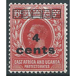 East Africa & Uganda Protectorate 1919 SG64 4c on 6c Scarlet Mounted Mint .. .