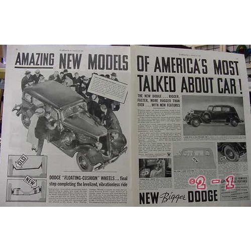 DODGE BROTHERS 1934 amazing models America talked about car vintage ad