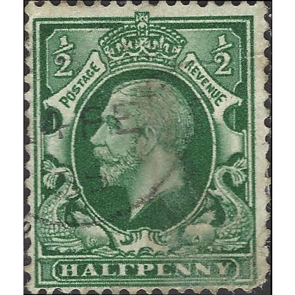 GB, King George V, definitive, green 1935, ½d, #2