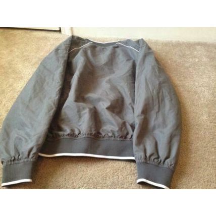Badger Sport Men's Windbreaker Shirt Jacket Size XS Gray White
