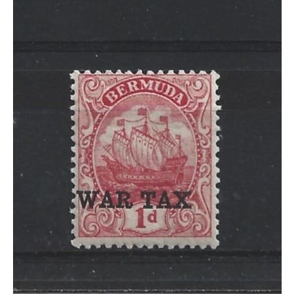 Bermuda.SG58 1d Carmine.War Tax Stamp.Mounted Mint.Mar25