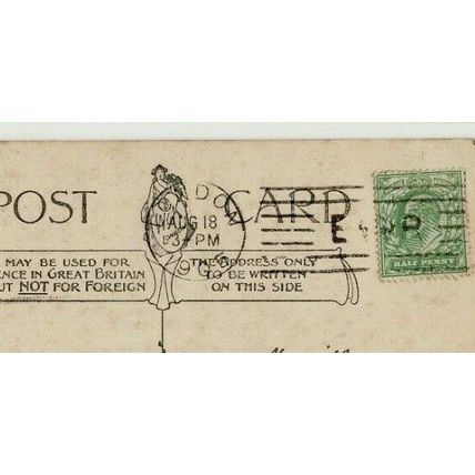 POSTCARD Chester Cathedral Western Door + 1906 LONDON E Crown R Machine Postmark