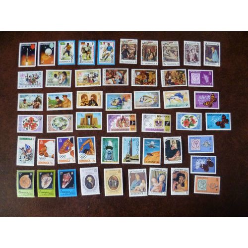 Dominica 50 Different Mint Postage Stamps (1) Mixture Collection Thematic Art