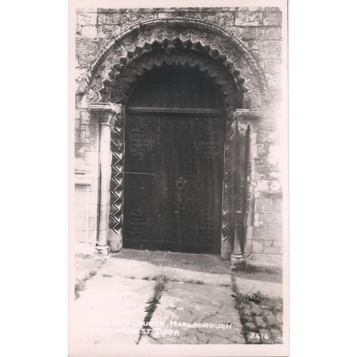 GB Postcard - St. Mary's Church, Norman Door West, Marlborough, Wiltshire