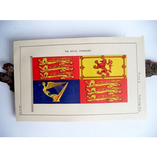1930 Nautical Print UK ROYAL STANDARD Flag Ensign Lithograph Antique Navy art