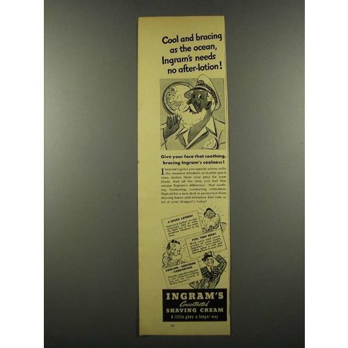 1939 Ingram's Concentrated Shaving Cream Ad - Cool