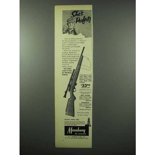 1953 Mossberg Model 142K Rifle Ad - She's Perfect
