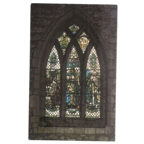WINDOW, ST. MACHAR'S CATHEDRAL, ABERDEEN, Scotland vintage unused postcard =