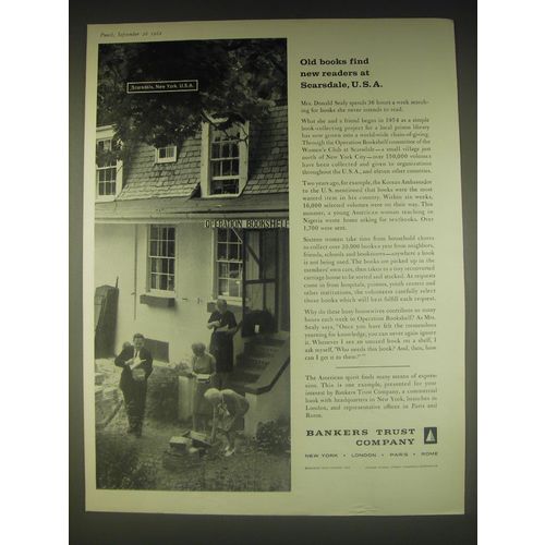 1962 Bankers Trust Company Ad - Old books find new readers at Scarsdale, U.S.A.