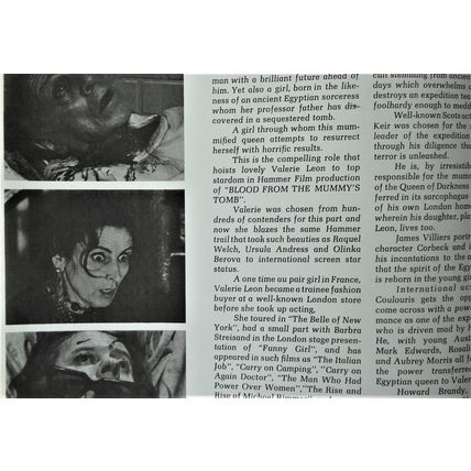 BLOOD FROM THE MUMMY'S TOMB (1971) vintage fold-out Poster Press booklet