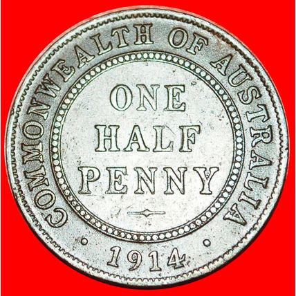 GREAT BRITAIN: AUSTRALIA ★ 1/2 PENNY 1914 UNCOMMON! LOW START ★ NO RESERVE!