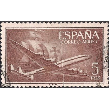 SPAIN, Air, Lockheed L-1049, Caravelle, brown 1955, 5c
