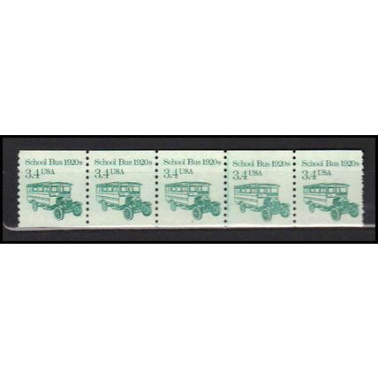 2123 3.4c School Bus Very Fine MNH Dry Gum PNC 1/5 X0022