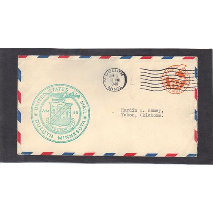 1st Flight UC3 Duluth Minnesota (Typed/A) Die 2a CV42925