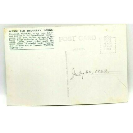 RPPC Brooklyn Lodge Centennial Wyoming Real Photo Postcard (A16)