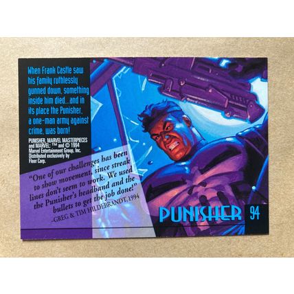 Marvel Masterpieces 1994 Base trading Card # 94 Punisher (B) Fleer