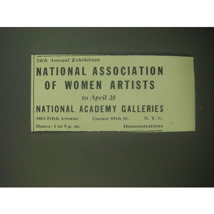 1946 National Association of Women Artists Ad - 54th Annual Exhibition