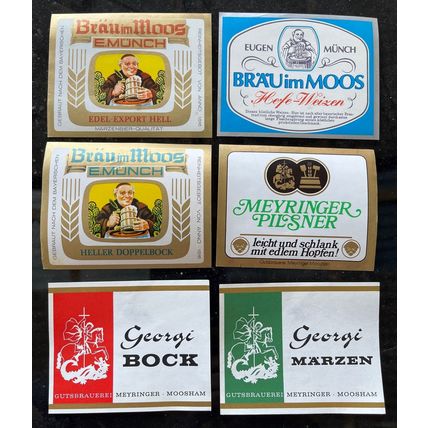 6 Older German Beer Labels G3450.5