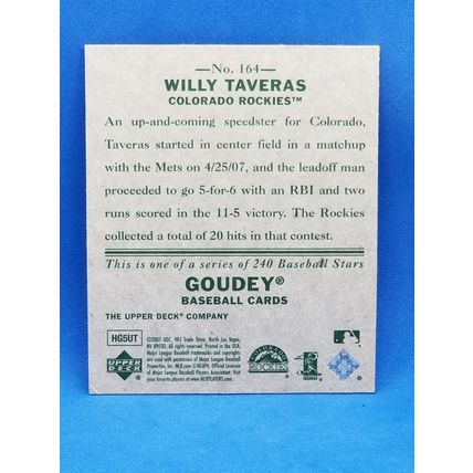 2007 Upper Deck Goudey #164 Willy Taveras