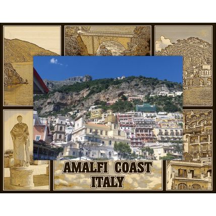 Amalfi Coast Italy Laser Engraved Wood Picture Frame Landscape (4 x 6)