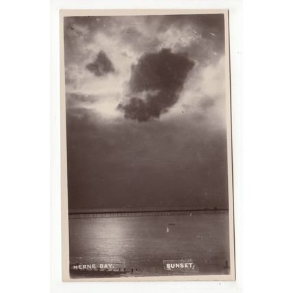 Sunset Herne Bay Postcard RP Kent