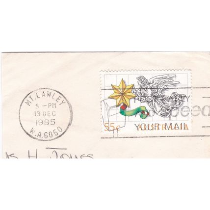 Mt Lawley WA postmark Australia 1985 on Christmas Angel 55c VGC