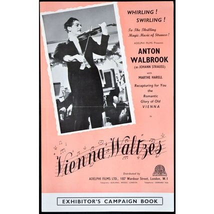 VIENNA WALTZES 1951 Anton Walbrook JOHANN STRAUSS UK PRESSBOOK