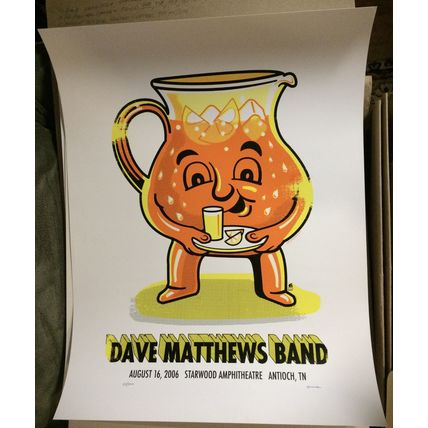 2006 DAVE MATTHEWS BAND ANTIOCH ORANGE KOOL AID MAN CONCERT POSTER 8/16 #/300 SN