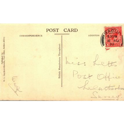 Bolton Abbey, NW, Yorkshire, Haythornthwaite Postcard, 1932