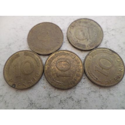Germany - 25 differently dated - 10 pfennig coins