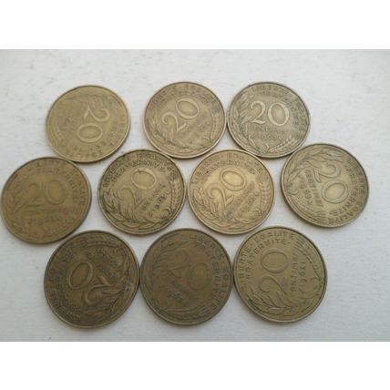 France - 30 - 20 centime coins - Dated 1963