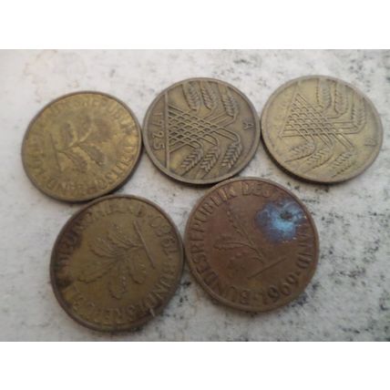 Germany - 25 differently dated - 10 pfennig coins