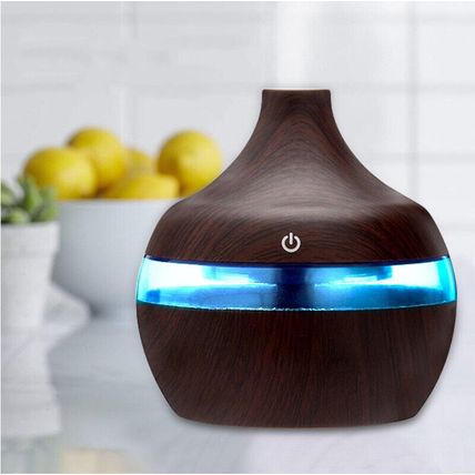Electric Essential Aroma Oil Diffuser Ultrasonic Wood Grain Room Air Humidifier