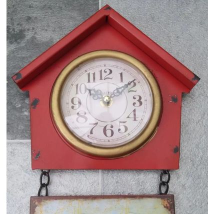 The Early Bird Wall Clock 70 CM Metal Shabby Chic Time Home Decor Gift