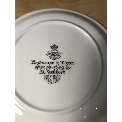 Edwardian Fine Bone China Collectors Plate 16.5 cm. Landscape in Winter