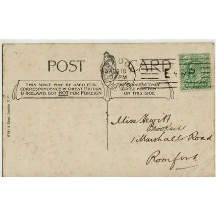 POSTCARD Chester Cathedral Western Door + 1906 LONDON E Crown R Machine Postmark