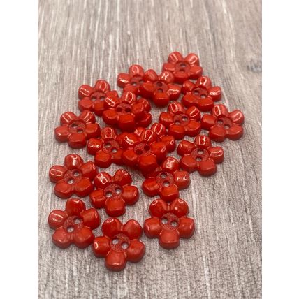 15mm Red Baby and Children's Flower Buttons 2 Hole Acrylic Cardigans Knitting