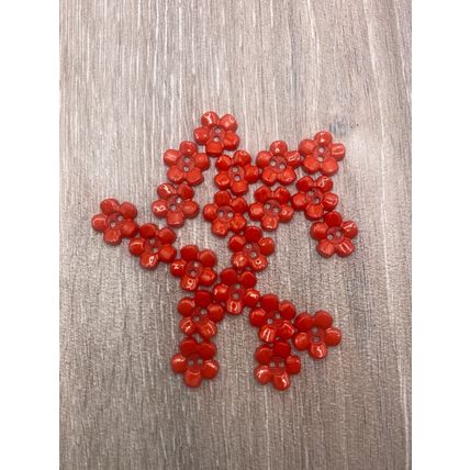 15mm Red Baby and Children's Flower Buttons 2 Hole Acrylic Cardigans Knitting